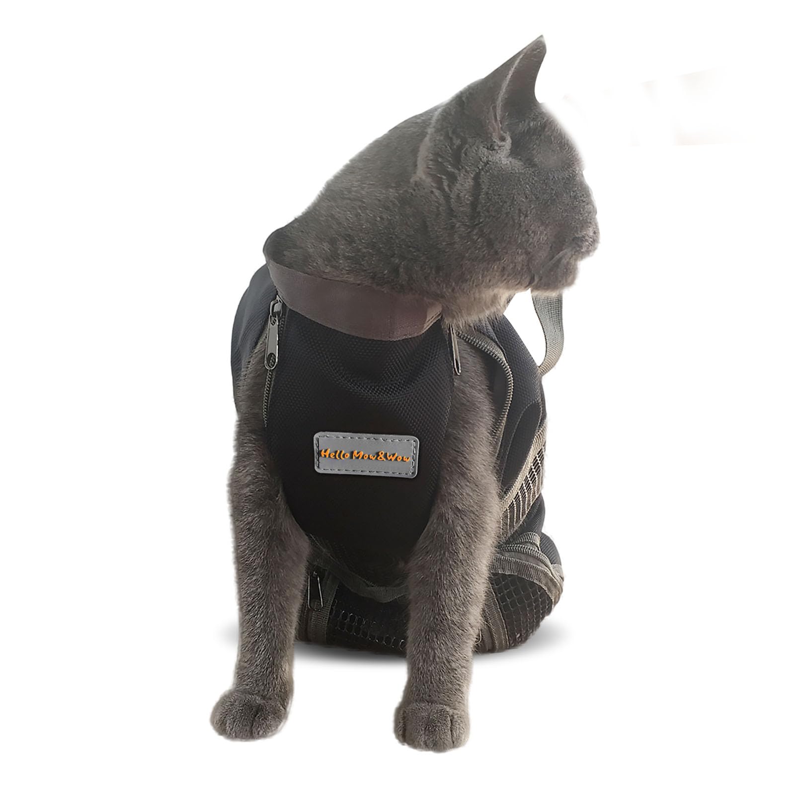 Cinf cat grooming bag zipper detail shows multiple openings for safe use.