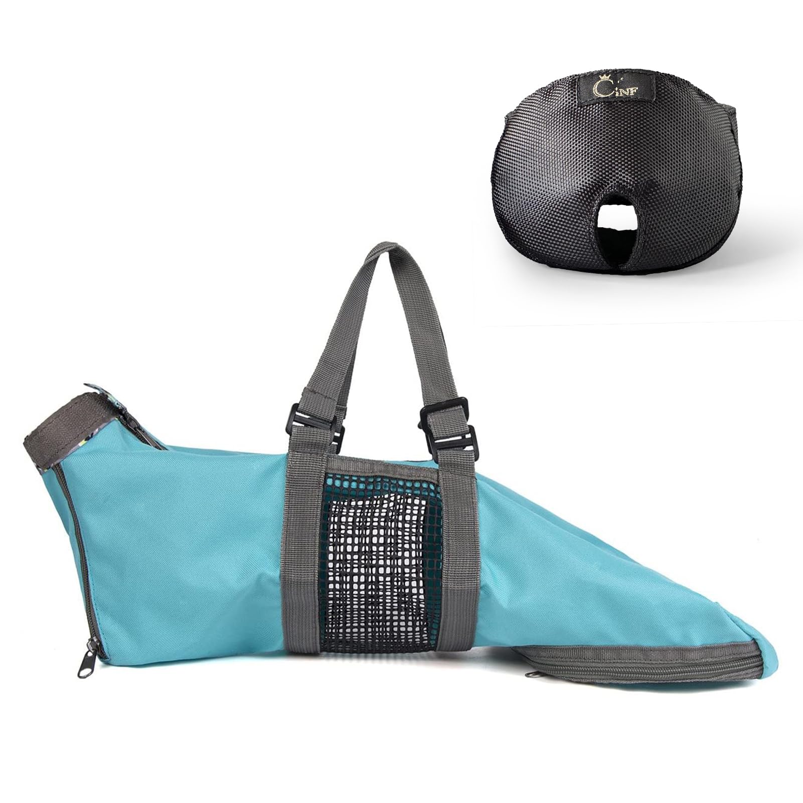 Cinf cat restraint bag blue supports safe, stress-free grooming sessions.