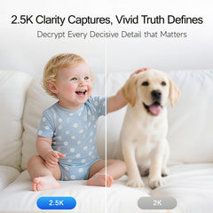 CINMOORE 2.5K pet camera AI detections highlight people, pets, and crying events.