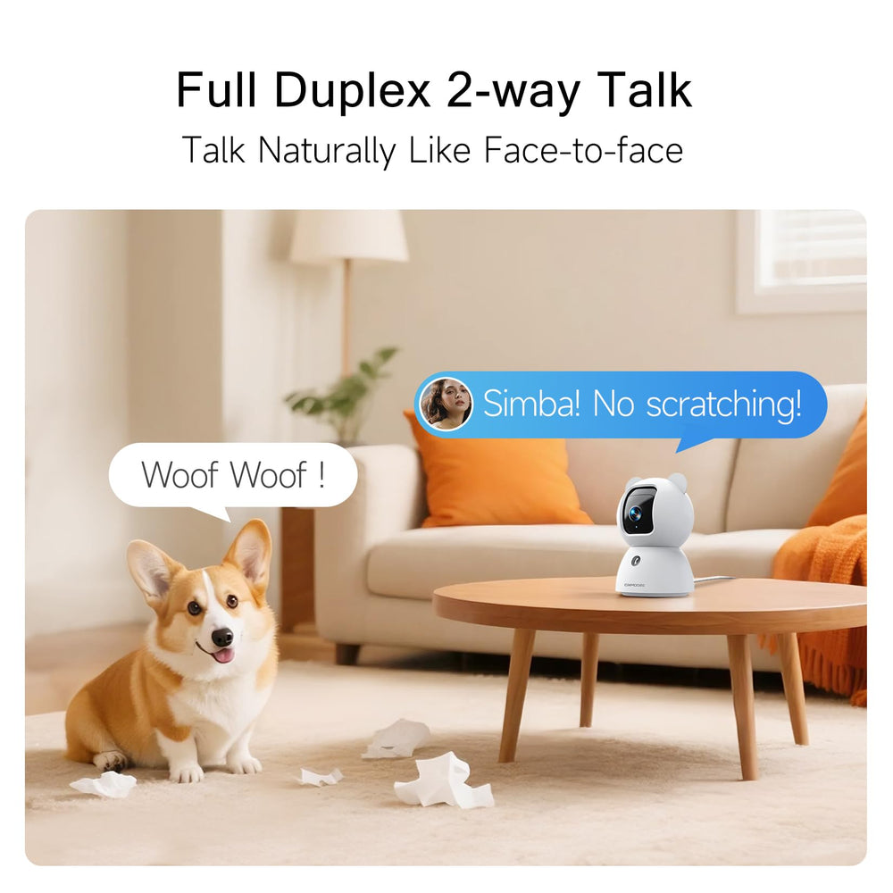 CINMOORE 2.5K pet camera SD storage enables local, always-accessible recordings.