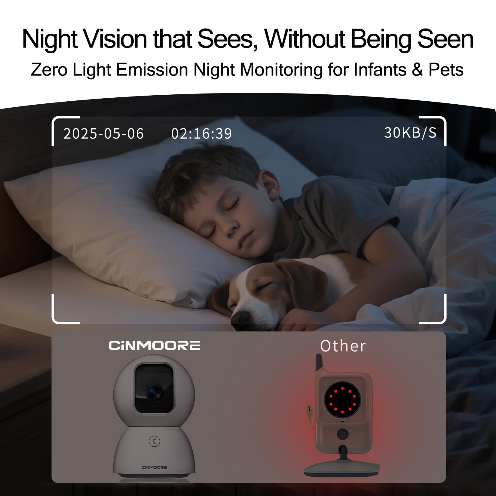 CINMOORE full-duplex audio enables real-time two-way communication with loved ones.