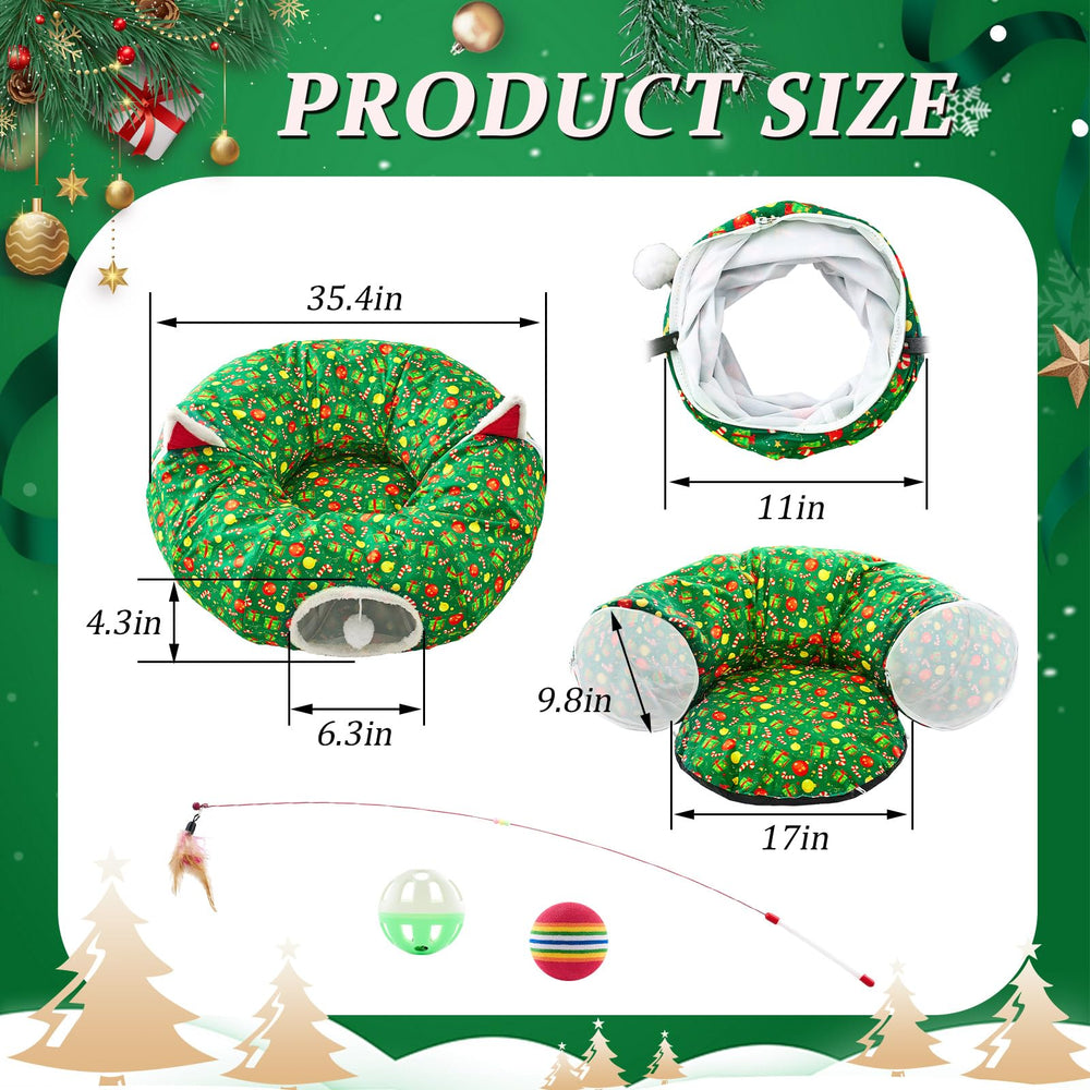 Cinnvoice cat donut tunnel bed under the tree offers spacious resting and play space.