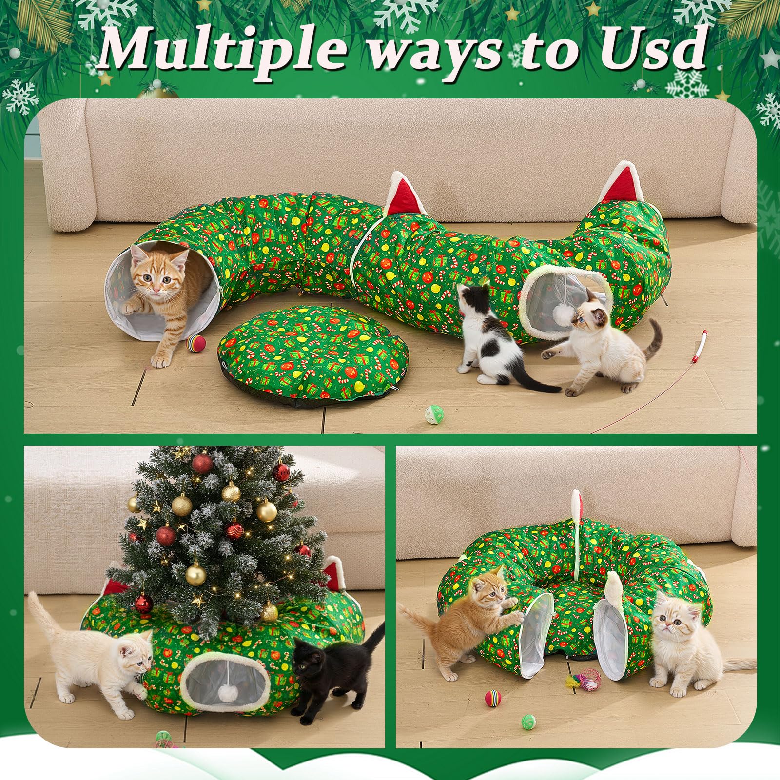 Cinnvoice green bell ball cat toy adds chase fun for curious felines.
