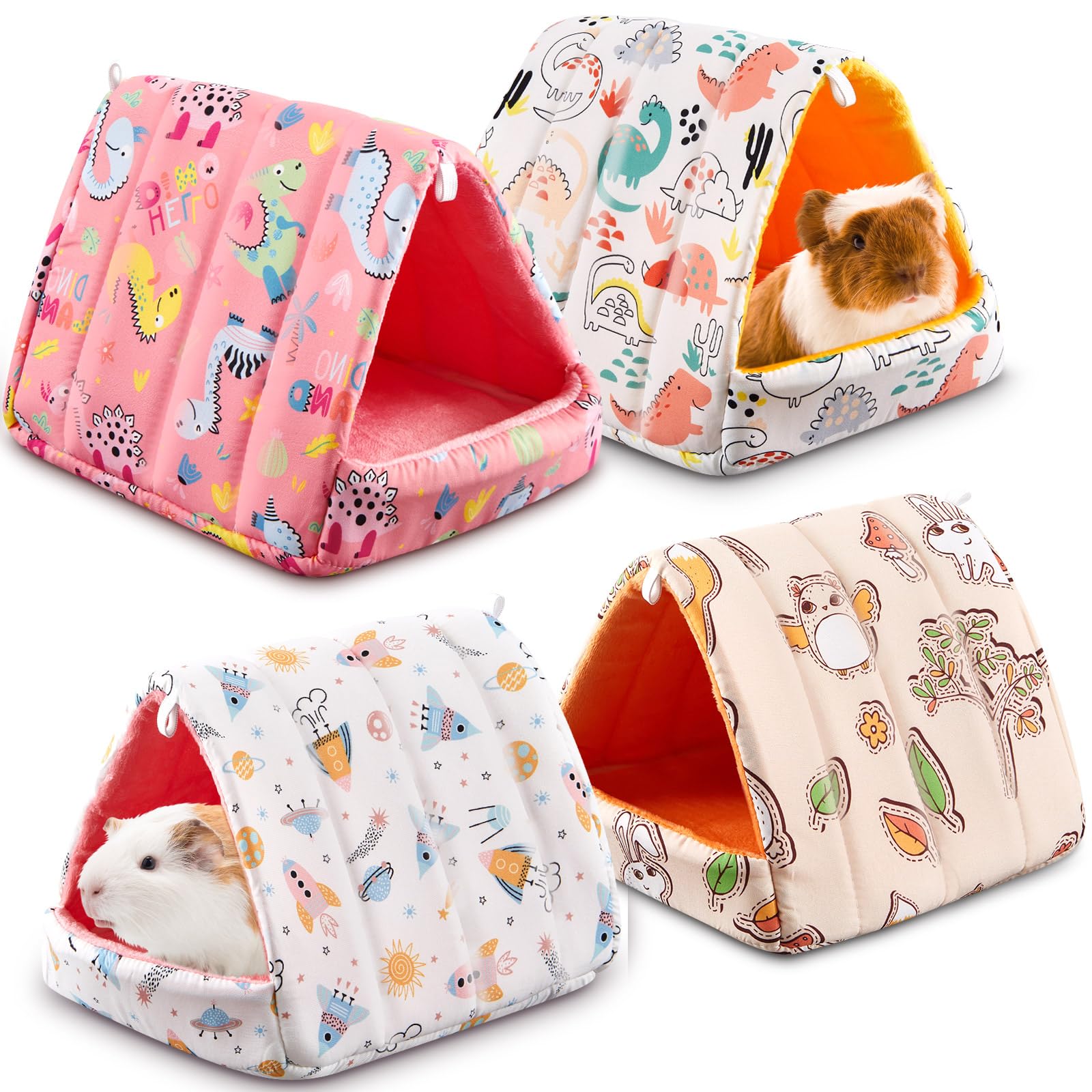 Cinnvoice guinea pig hideout 4-pcs set provides cozy shelter for small pets