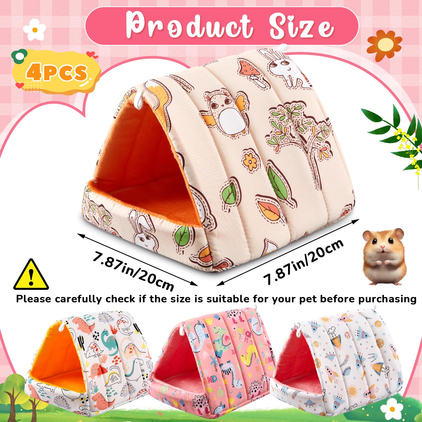 Cinnvoice guinea pig hideout bright patterns add color and security to a pet's space