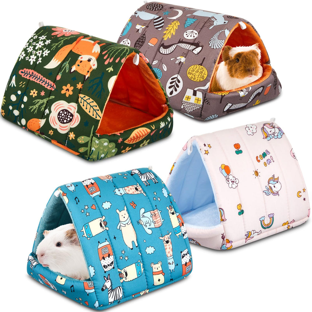 Cinnvoice guinea pig hideout forest pattern set shows multi-pack comfort for small pets.