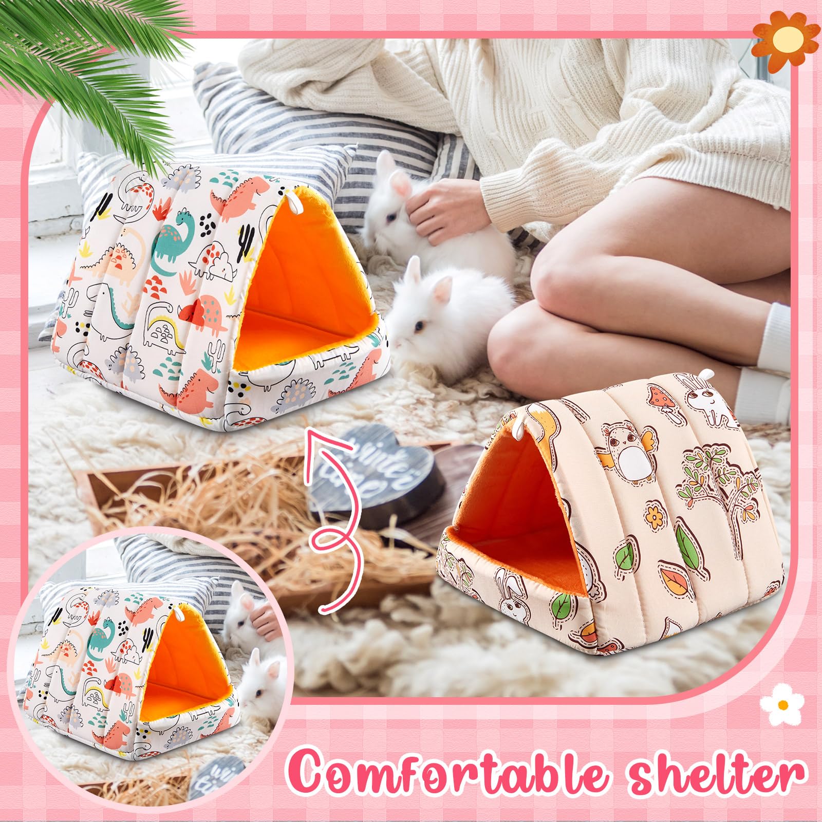 Cinnvoice guinea pig hideout safe integrated design protects paws and reduces snags