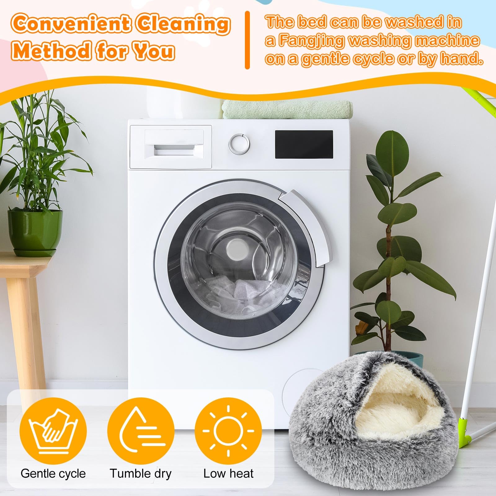 Cinnvoice self-warming bed 20in diameter fits compact spaces