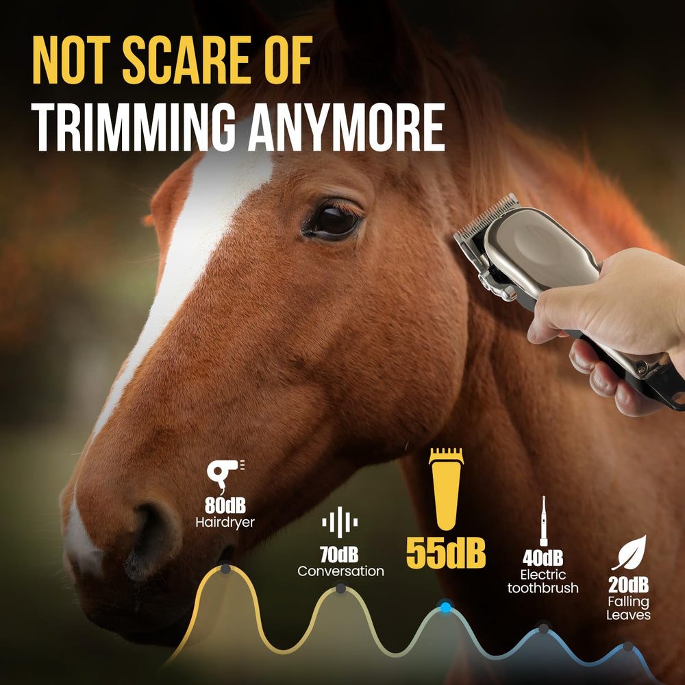 Ciphuoly clipper in stable use delivers faster, distraction-free grooming.