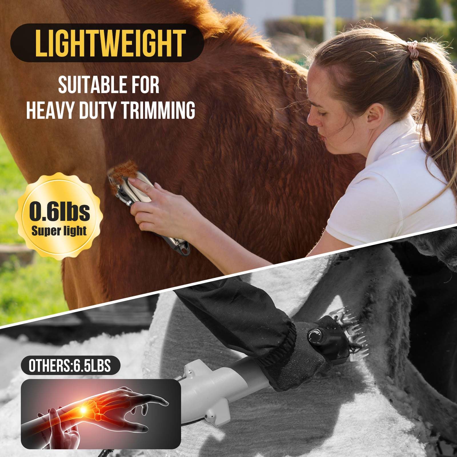 Ciphuoly upgraded metal blade provides safe, sharp trimming for horses.