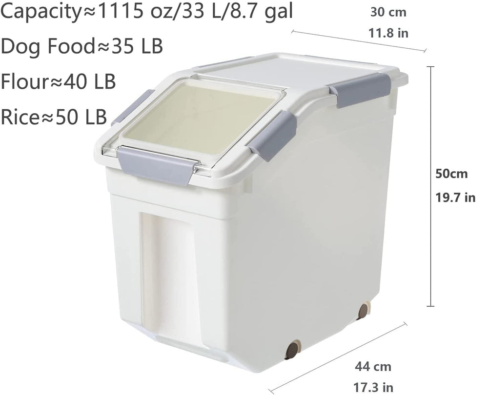 CITY BABY two-pack pantry solution keeps flour, sugar, and pet food organized.