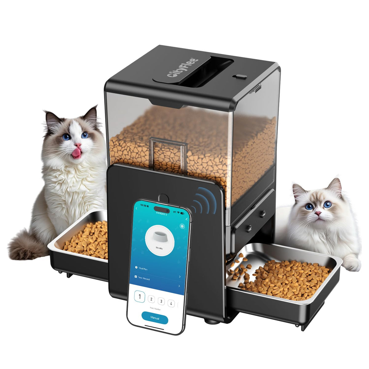 CityFlee automatic cat feeder with 5G WiFi for reliable remote control