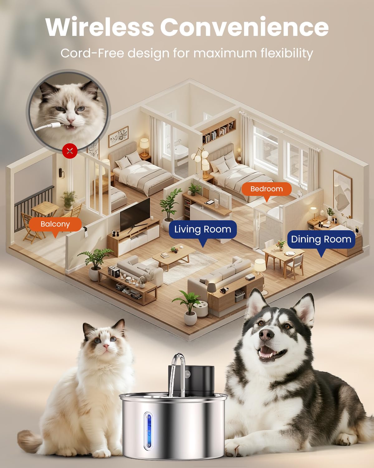Cityflee stainless steel bowl emphasizes durable, easy-clean reservoir