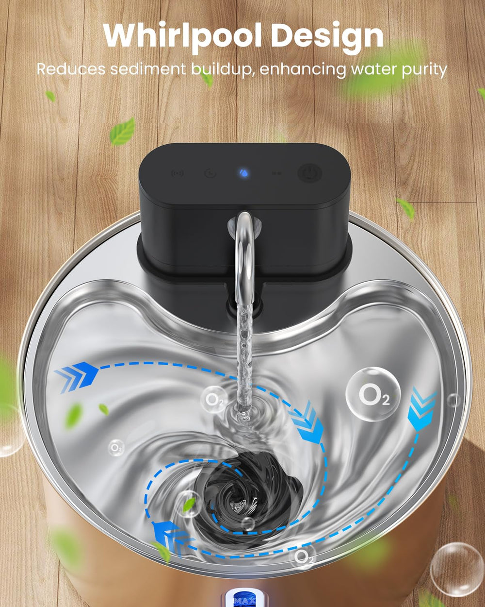 Cityflee whirlpool water surface view highlights circulating, fresh-looking water