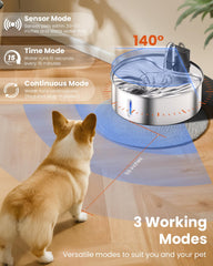 Cityflee wireless dog water fountain whirlpool design reduces sediment and keeps water fresh