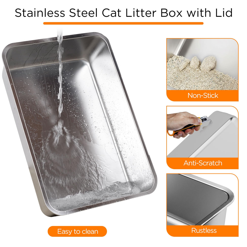Citylife double-door design litter box enables easy cleaning and access during daily use.