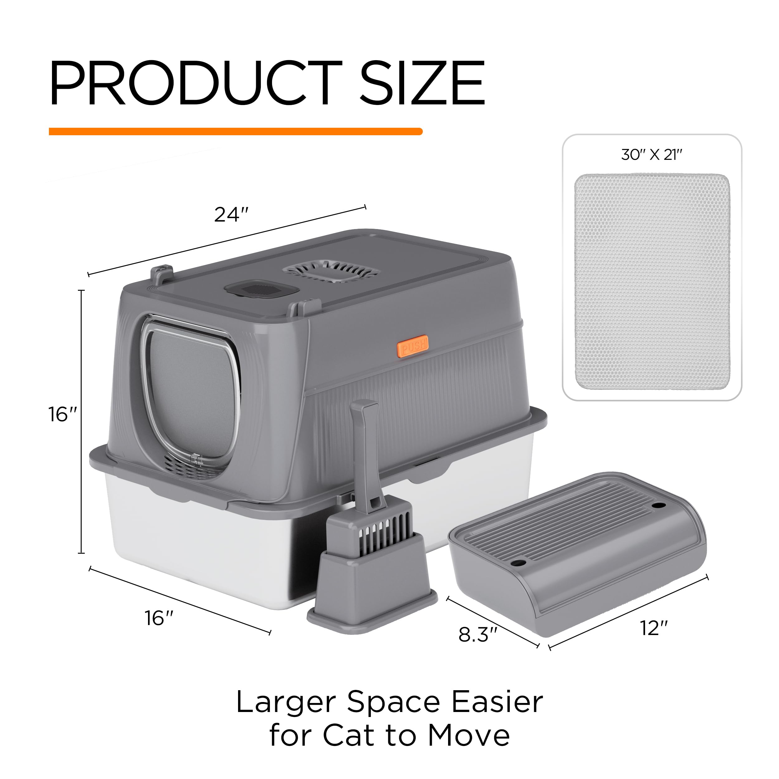 Citylife double-layer litter mat helps trap litter and reduce tracking.