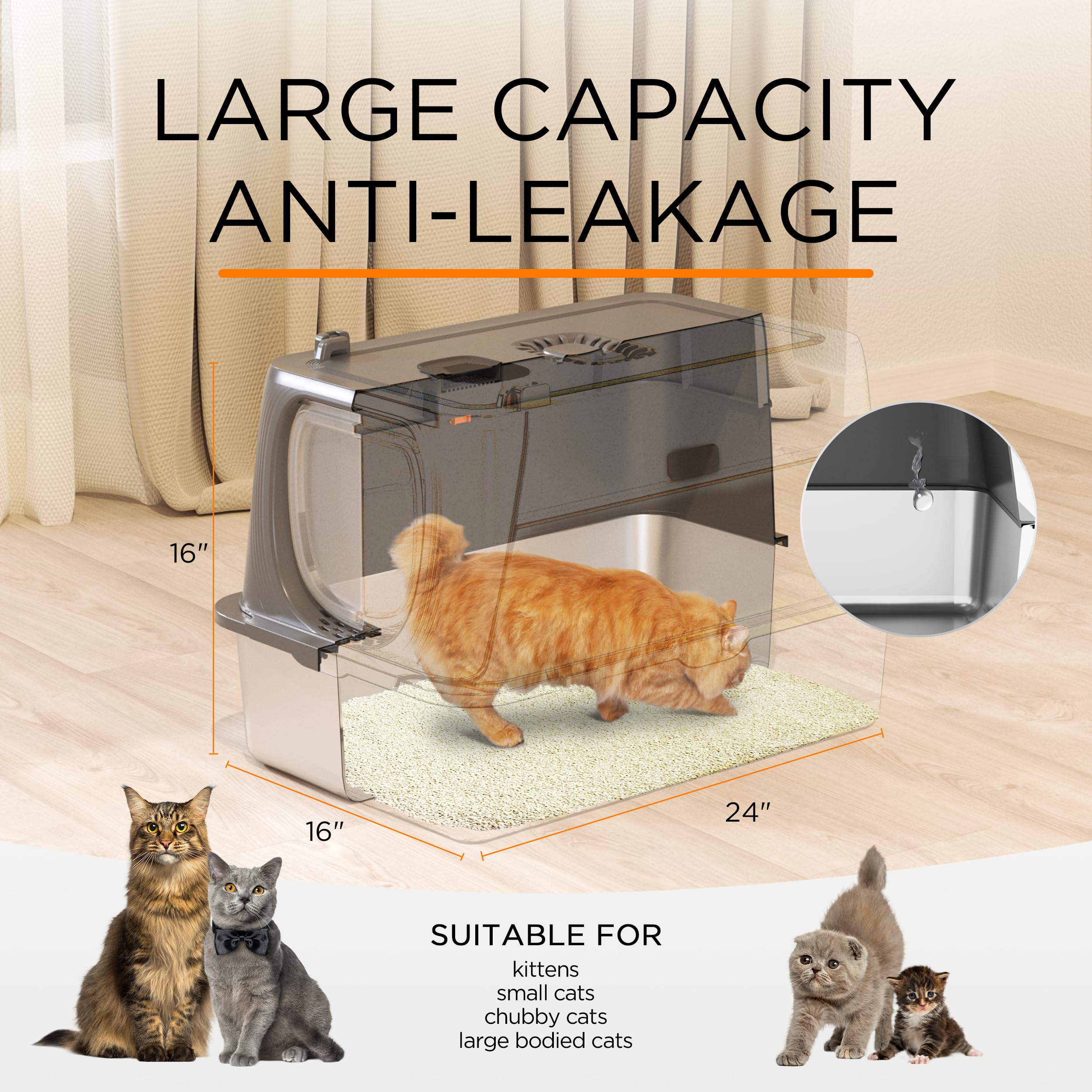 Citylife enclosed or semi-enclosed design adapts to your cat's personality.