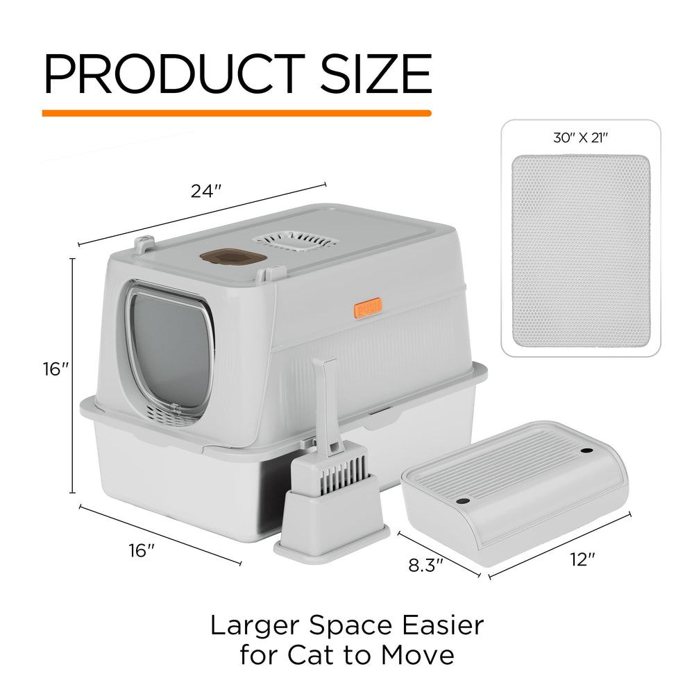 Citylife large-capacity 40-liter litter box reduces frequent refills.