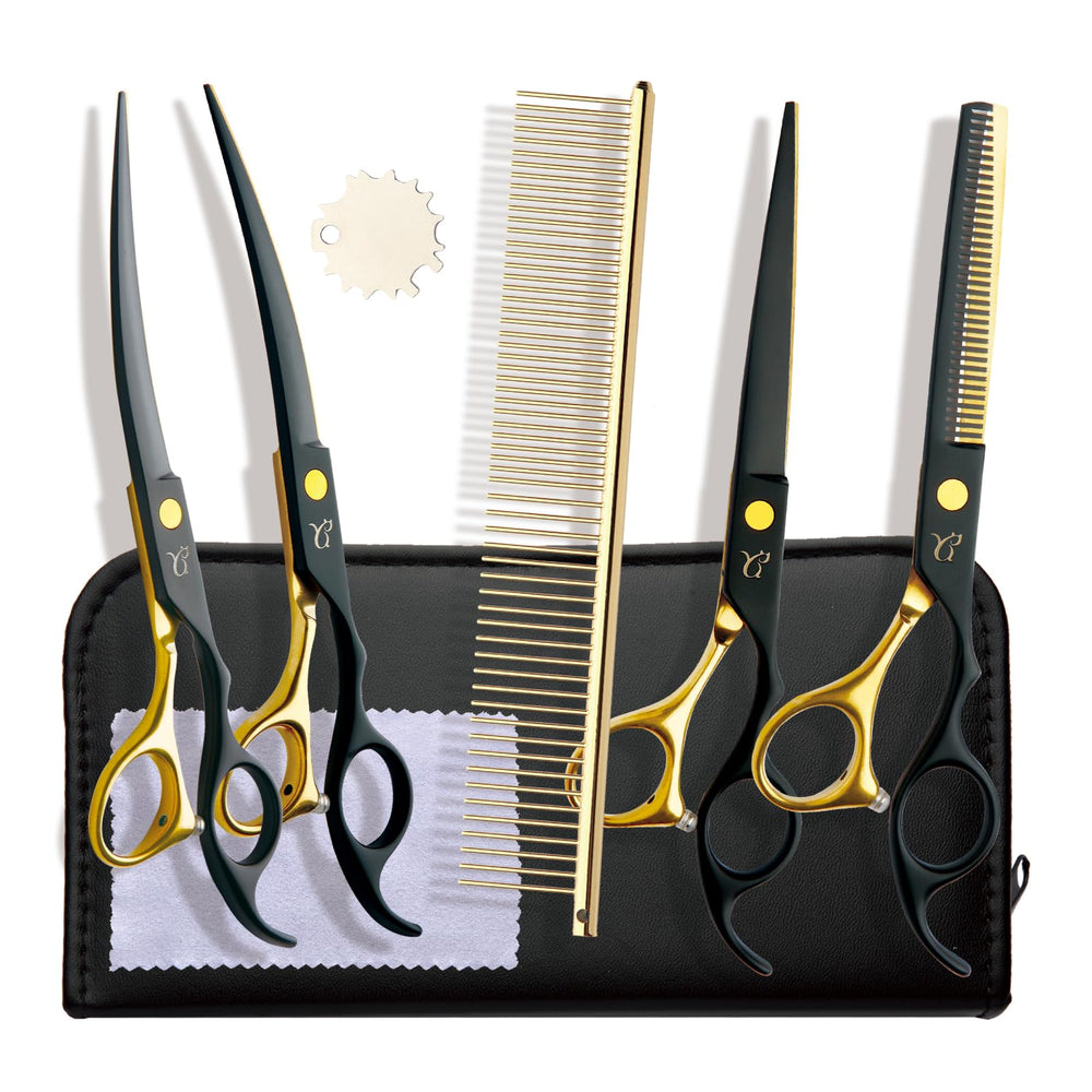 Citywish dog grooming scissors curved-1 deliver precise shaping for home grooming.