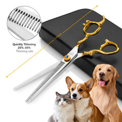 CityWish dog grooming scissors straight close-up illustrates clean lines for finishing touches.