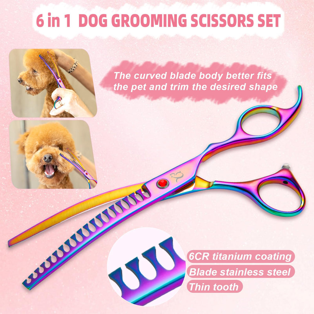 CityWish straight thinning scissors rainbow finish for even trims and control.