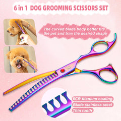 CityWish straight thinning scissors rainbow finish for even trims and control.