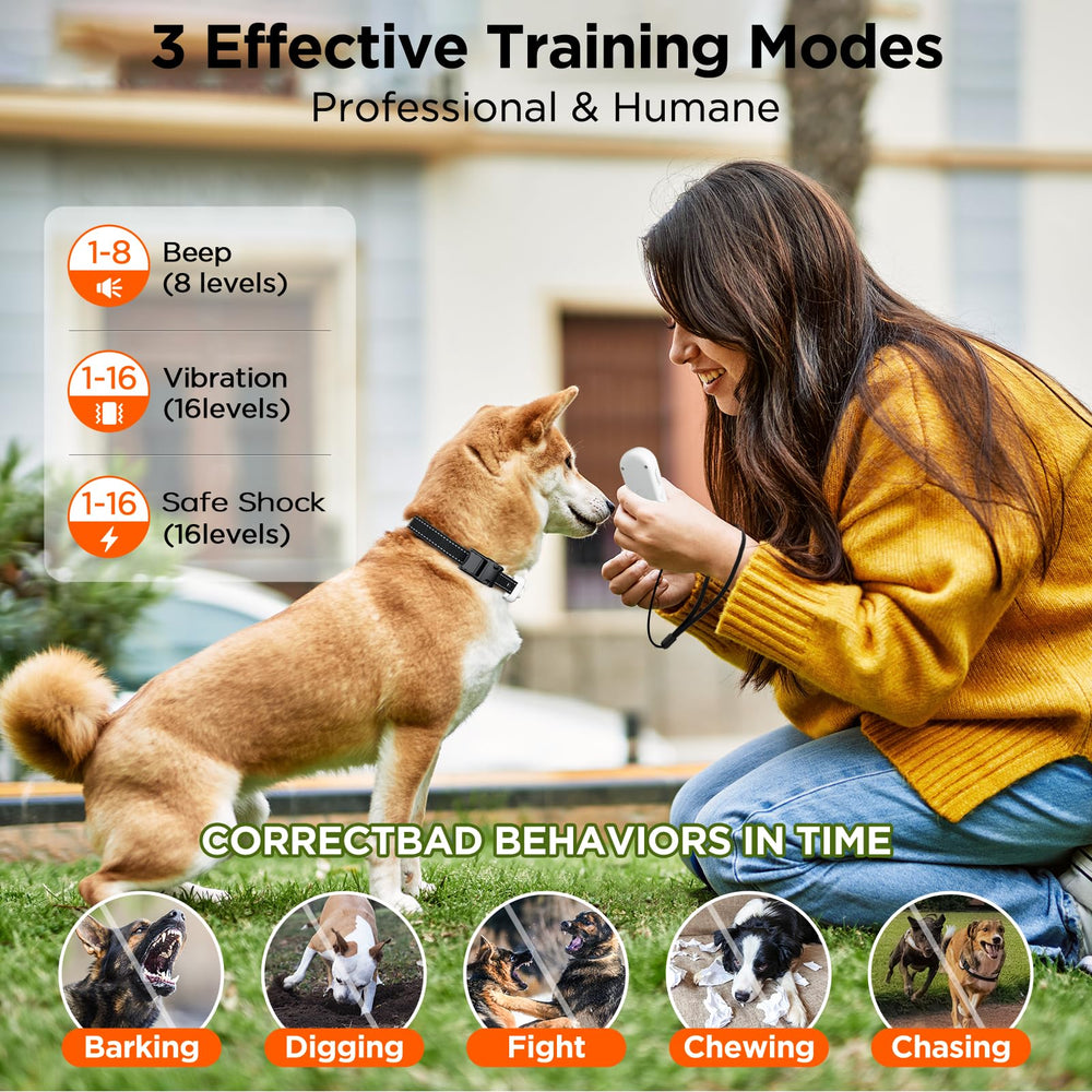 CIUZL training collar showing 3300ft range for backyard, park, or beach training