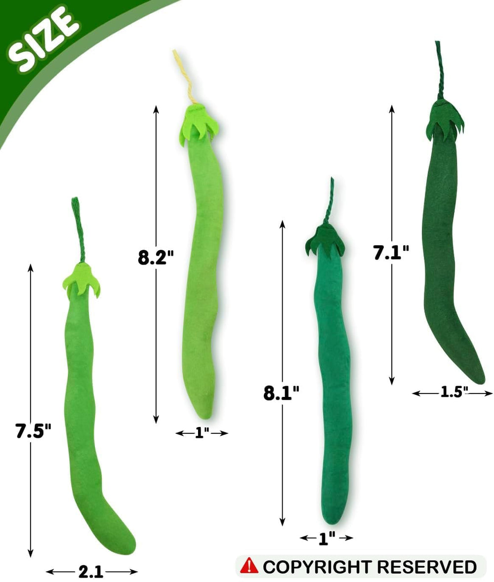 CiyvoLyeen catnip toy green bean kicker with soft fabric for interactive kitten play.