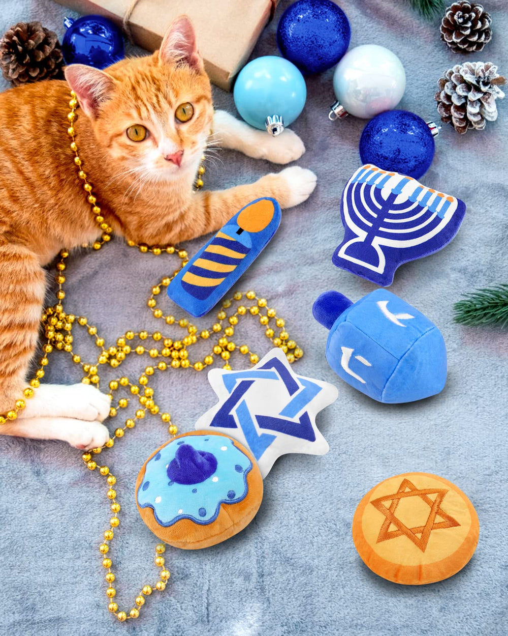 CiyvoLyeen Hanukkah gelt catnip toy close-up with vivid colors for engagement