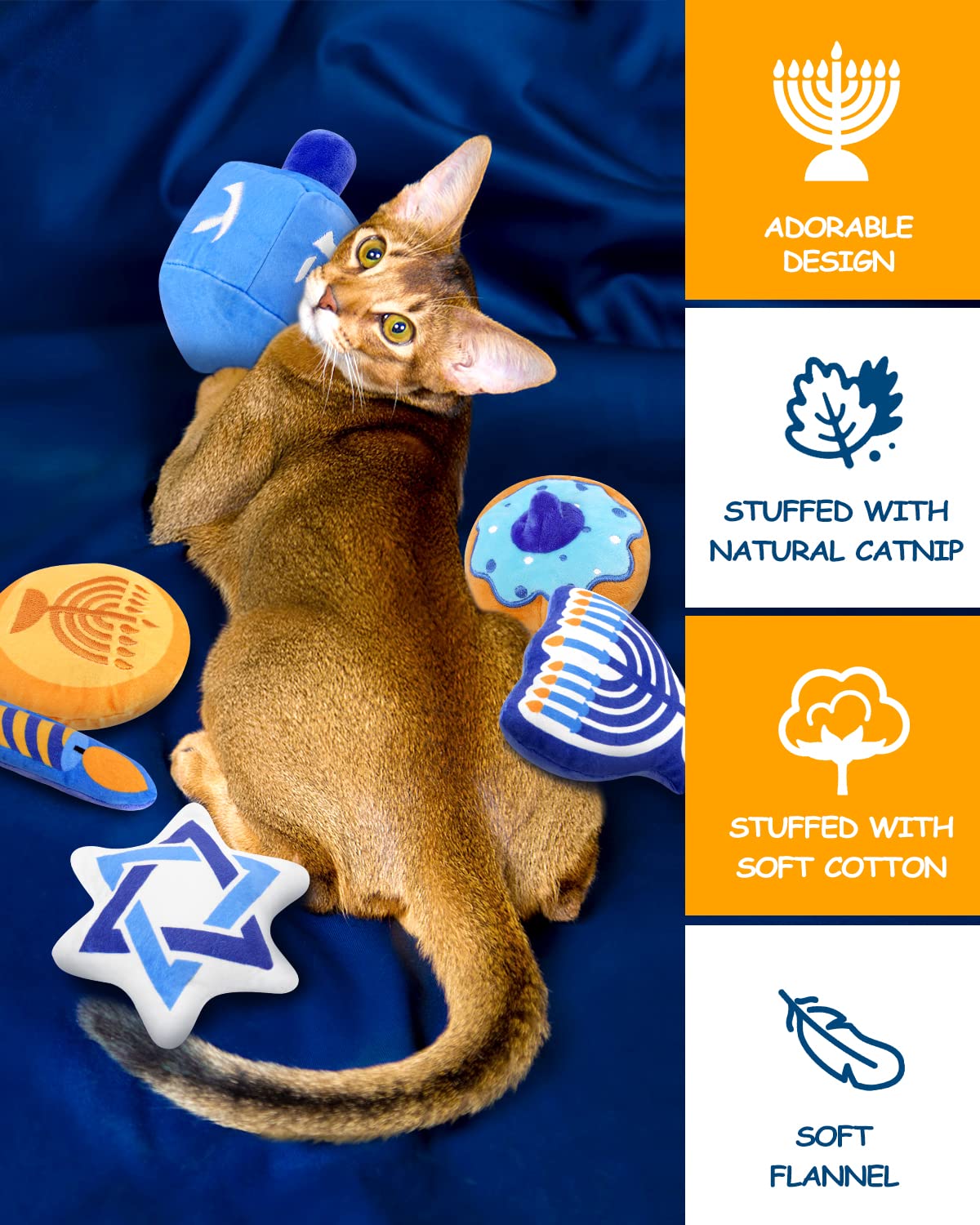 CiyvoLyeen Hanukkah sufganiyah catnip toy close-up sparks curious play