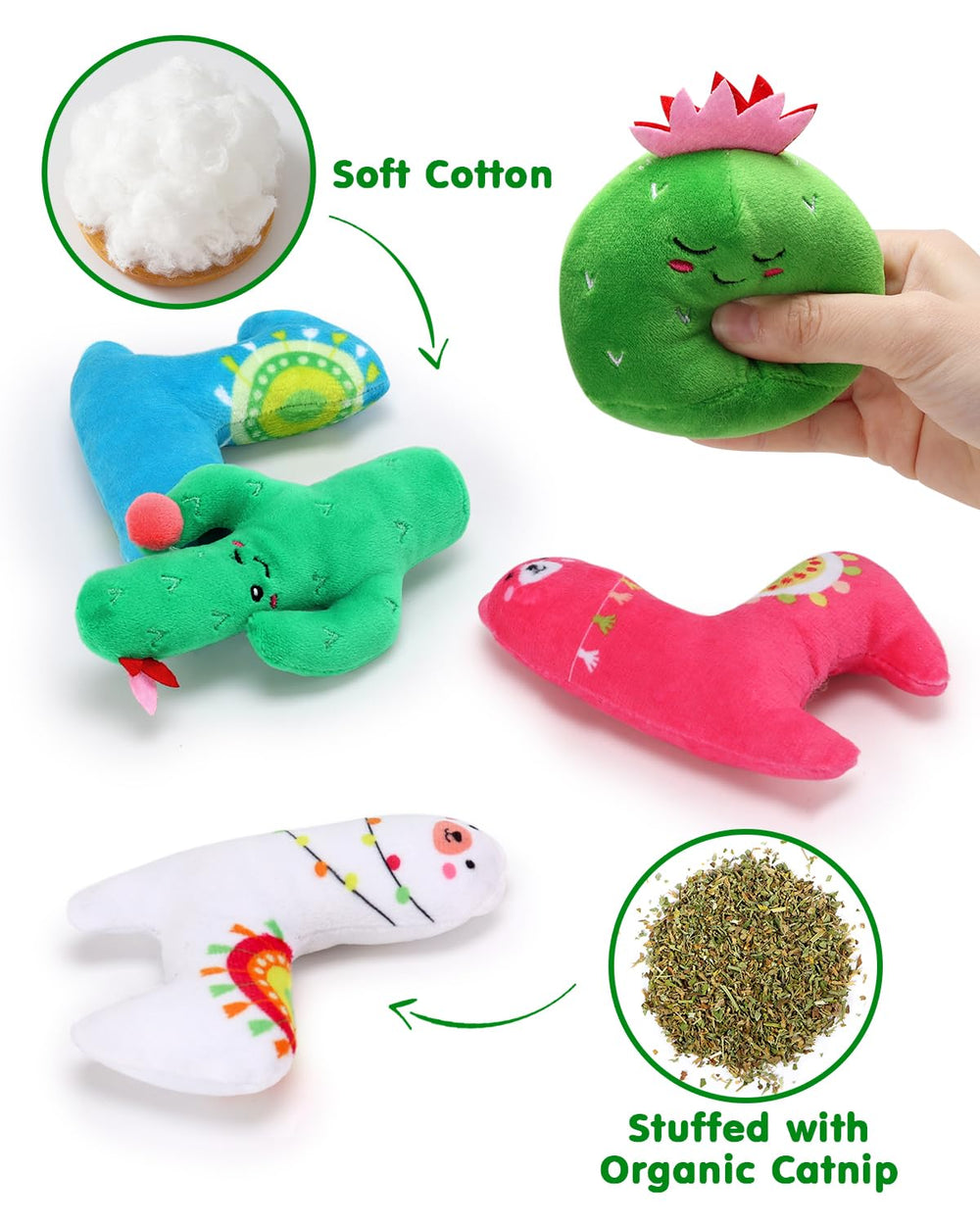 CiyvoLyeen llama catnip toy with colorful print ideal for fetch and sniff sessions.