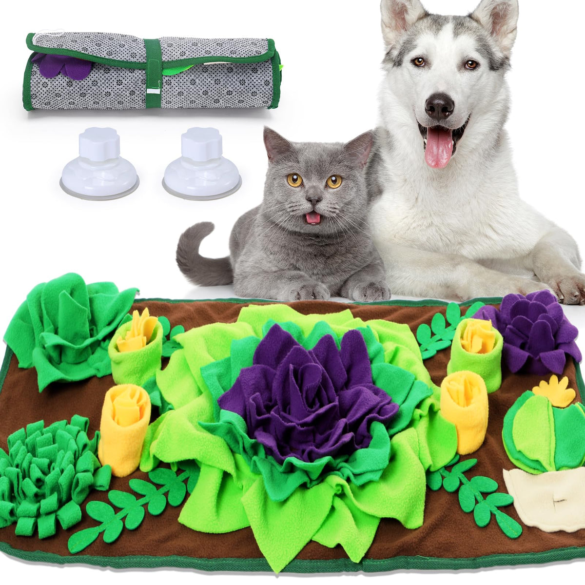 CiyvoLyeen snuffle mat succulent plant close-up for dogs promotes slow eating