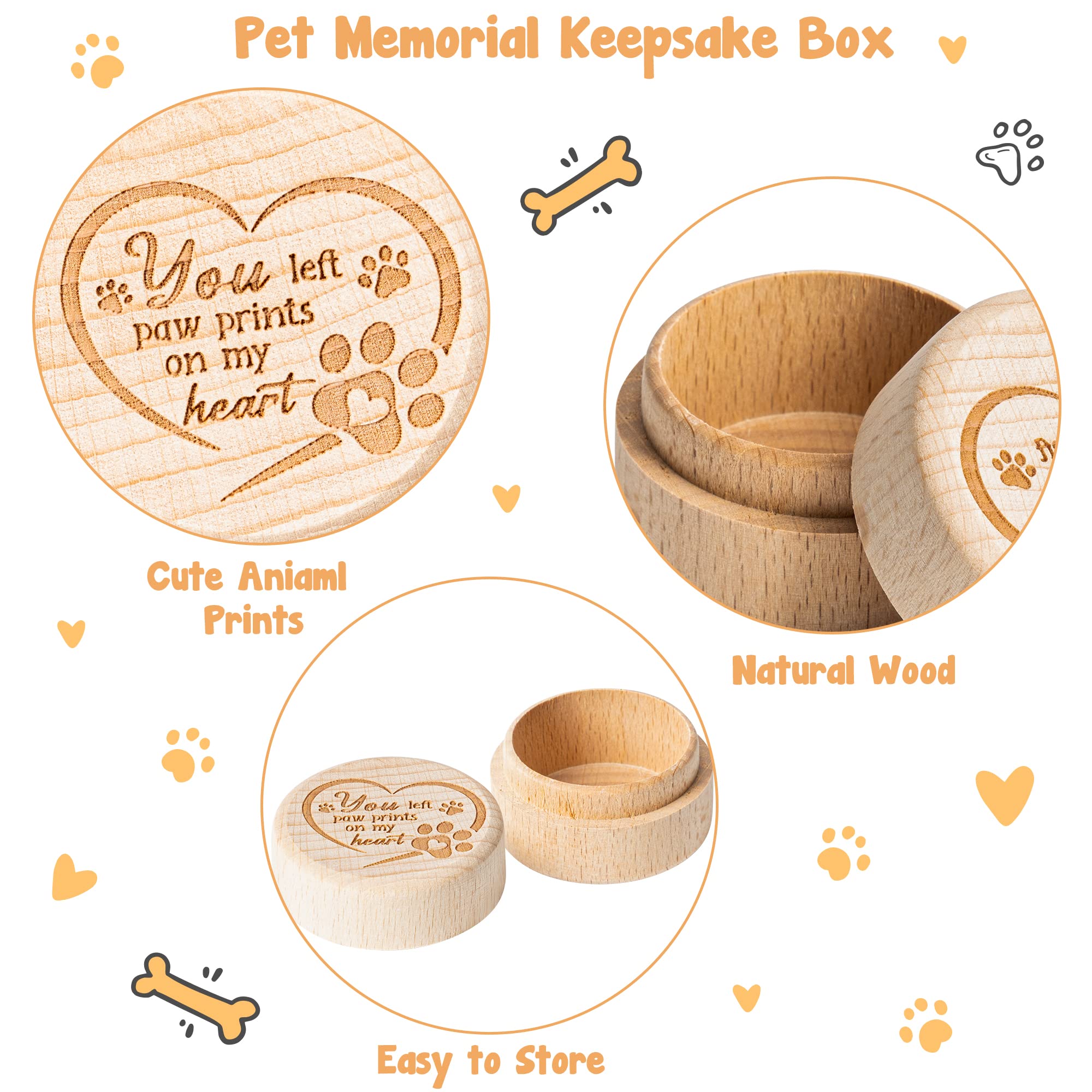 CJiangpo dog memorial box size compact fits neatly on a shelf or drawer