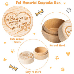 CJiangpo dog memorial box size compact fits neatly on a shelf or drawer