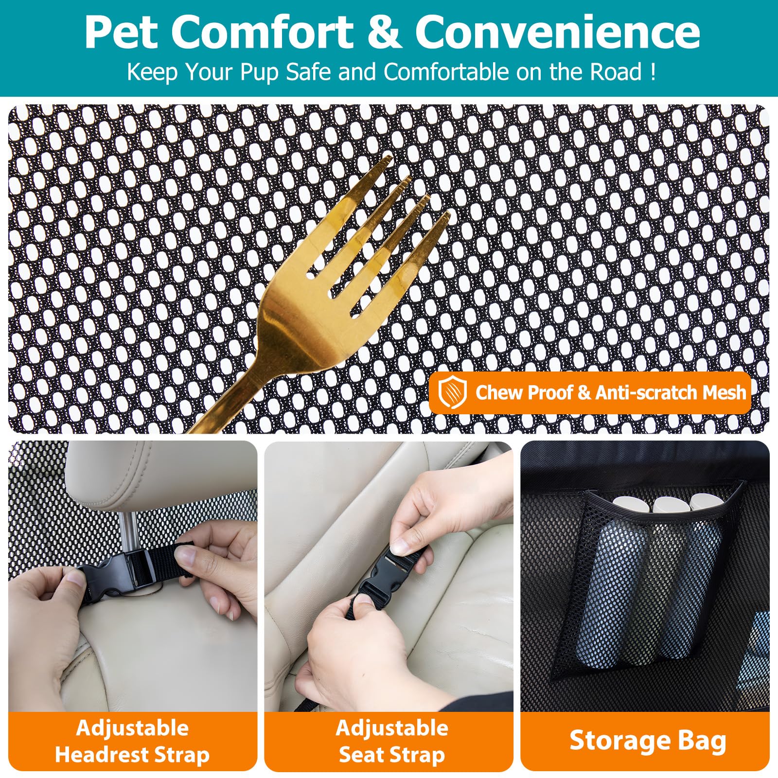 CJYMMFAN dog barrier airflow-friendly design keeps rear vents unobstructed.