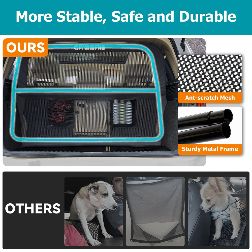 CJYMMFAN dog barrier clear-visibility mesh lets you monitor pets easily.