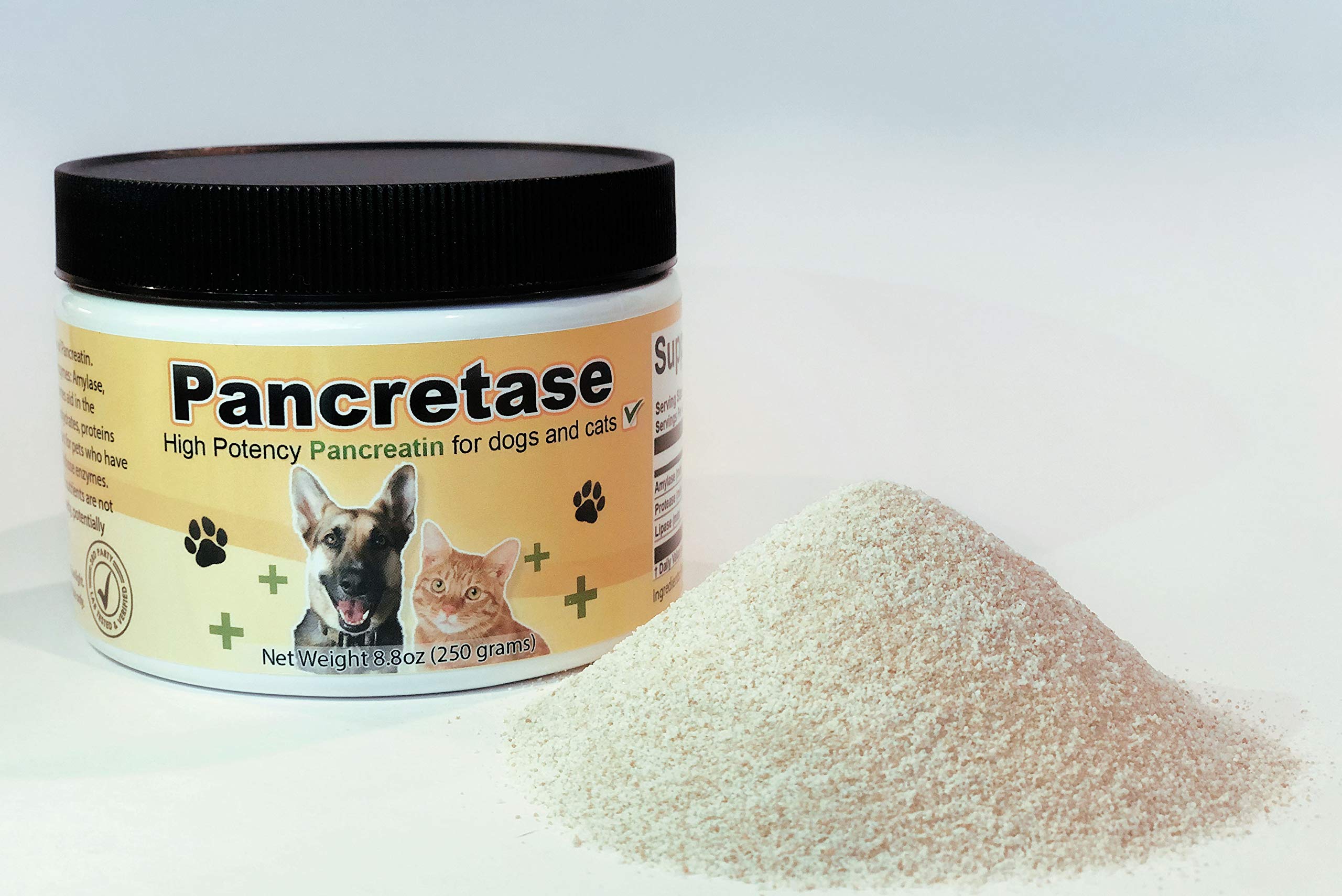 CK Formulations Pancretase bottle showing high-potency pancreatin for pet digestion