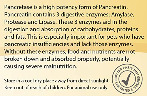 CK Formulations Pancretase label front highlighting 10X pancreatin enzymes
