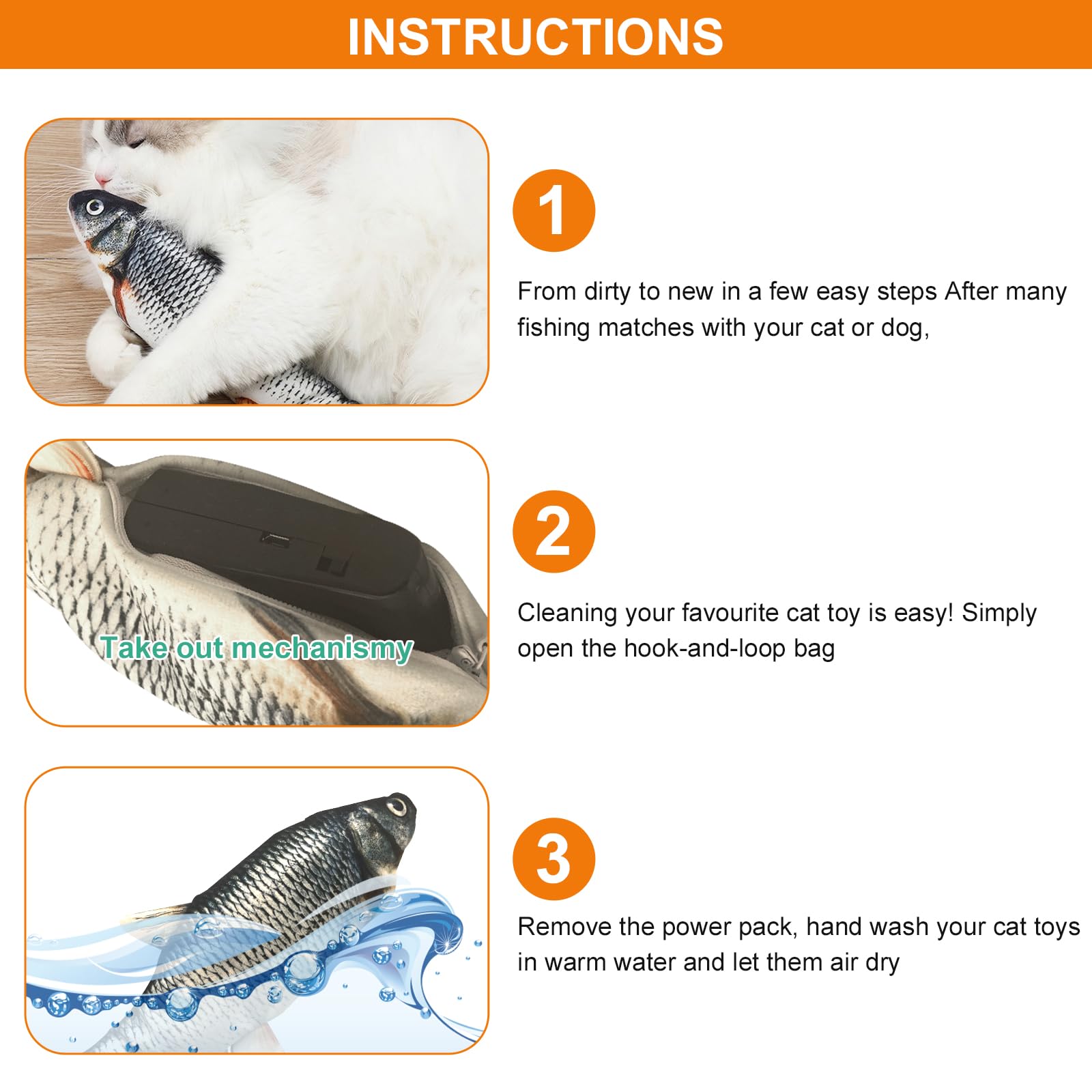 CKFPS Flopping Fish toy USB rechargeable battery for convenient power