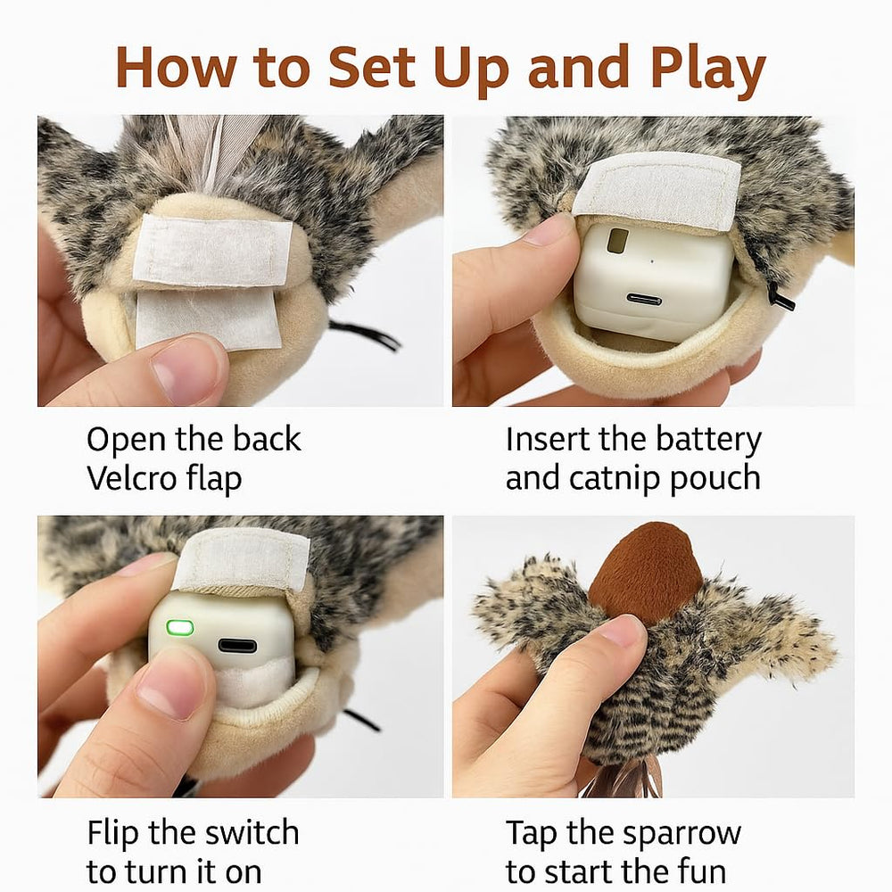 CKFPS Flying Bird Cat Toy uses soft plush materials safe for pets