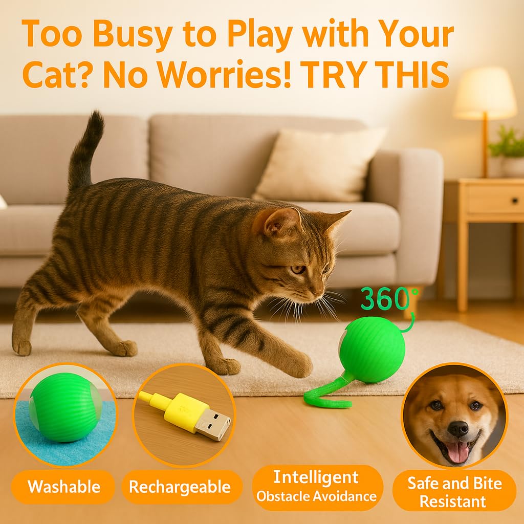 CKFPS Cat toy features USB-C quick charging for longer indoor play.