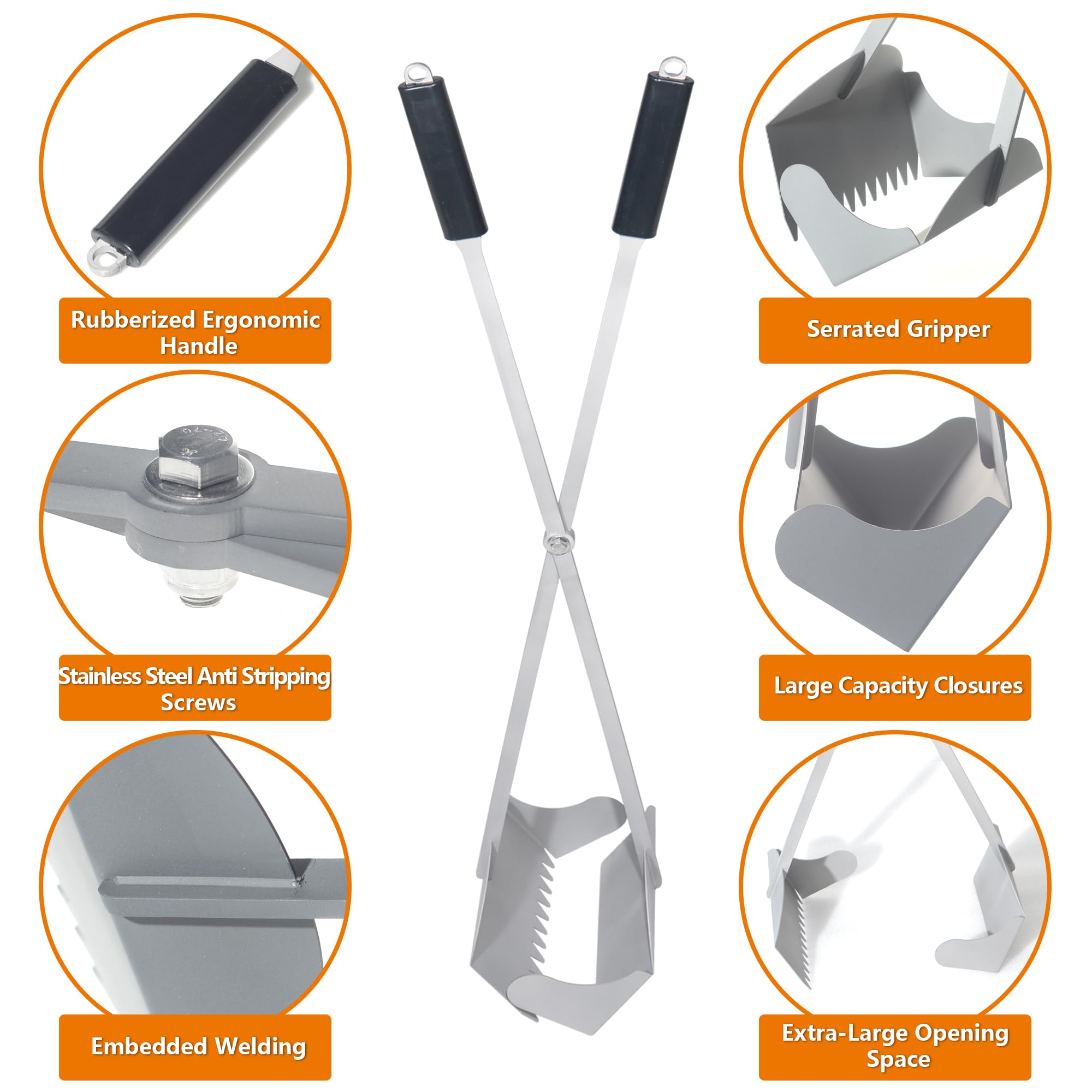 CKLT pooper scooper teeth gripping large dog waste securely