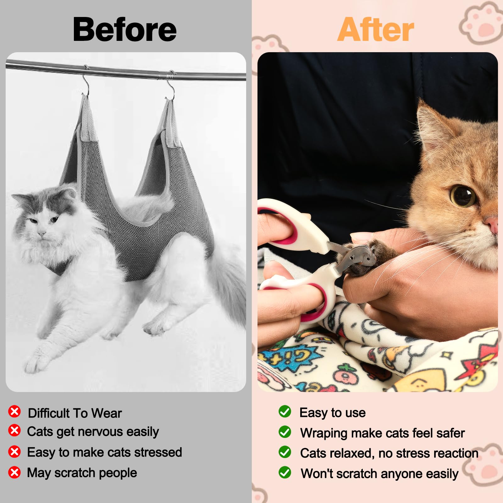 CKNCY cat wrap folded design shows versatile wrap options for large or small cats.