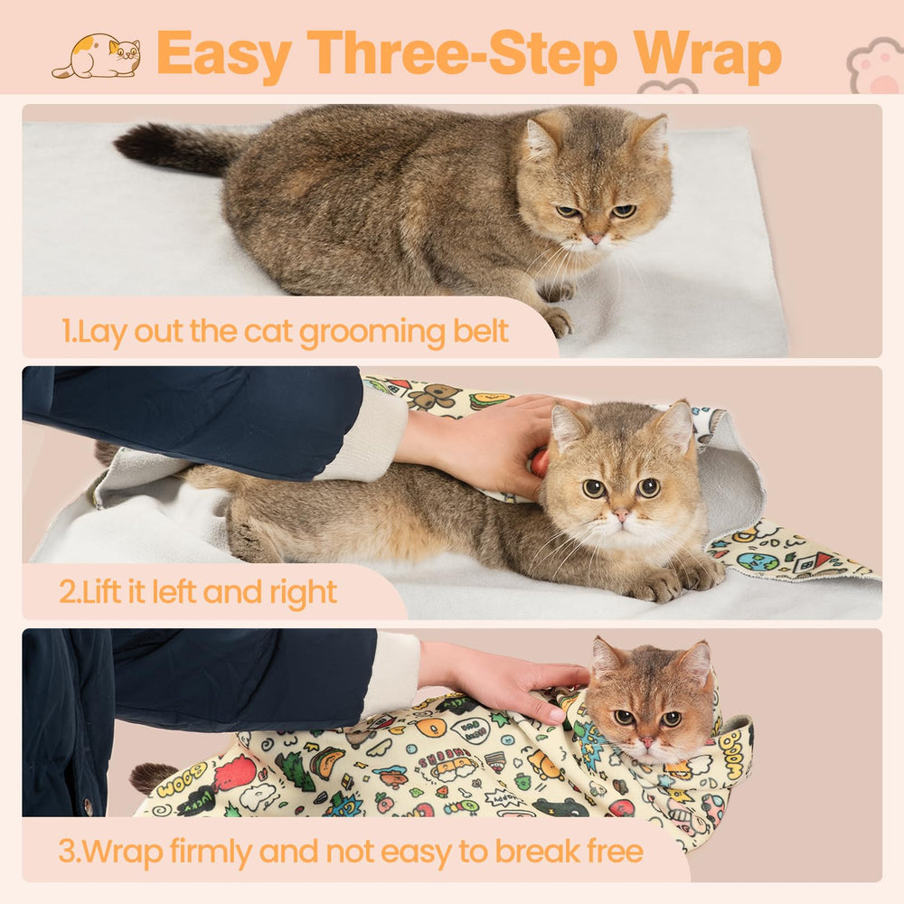 CKNCY cat wrap for multi-use tasks includes teeth brushing and injections.