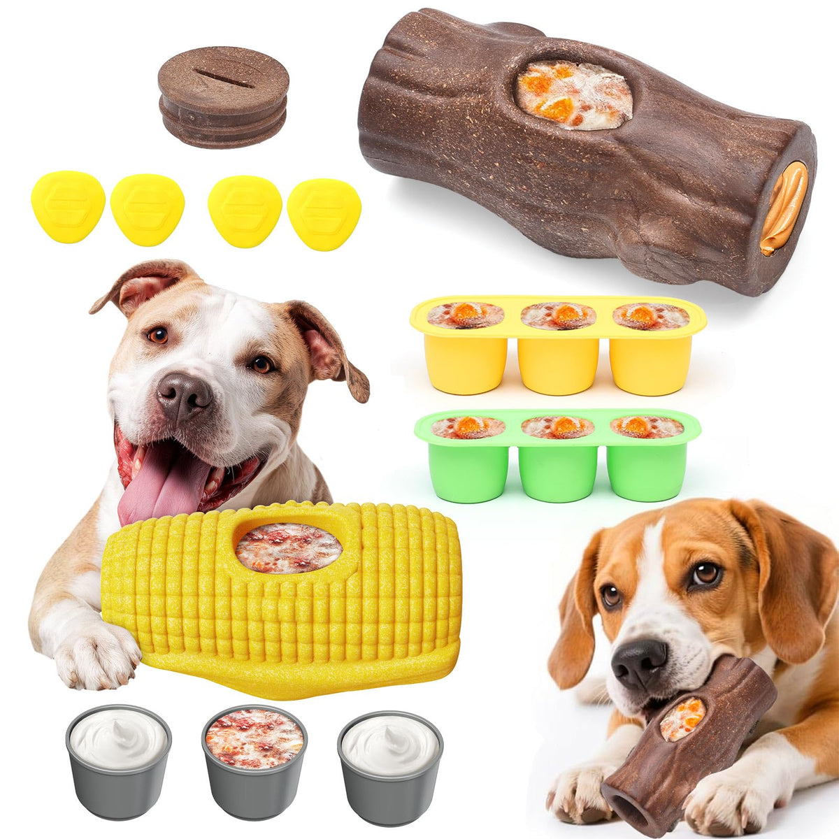 ClariVora frozen-treat-toy-stump enables extended chewing with tasty dog snacks