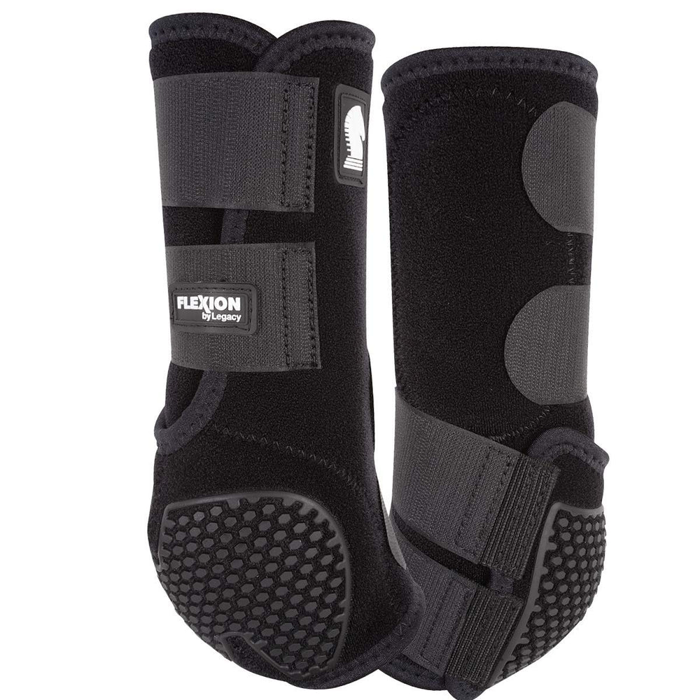 Classic Equine Flexion hind boot left view with secure closure for hind-leg protection.