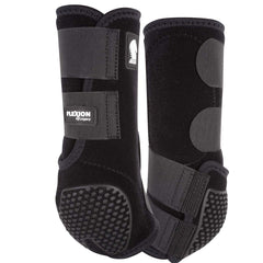 Classic Equine Flexion hind boot left view with secure closure for hind-leg protection.