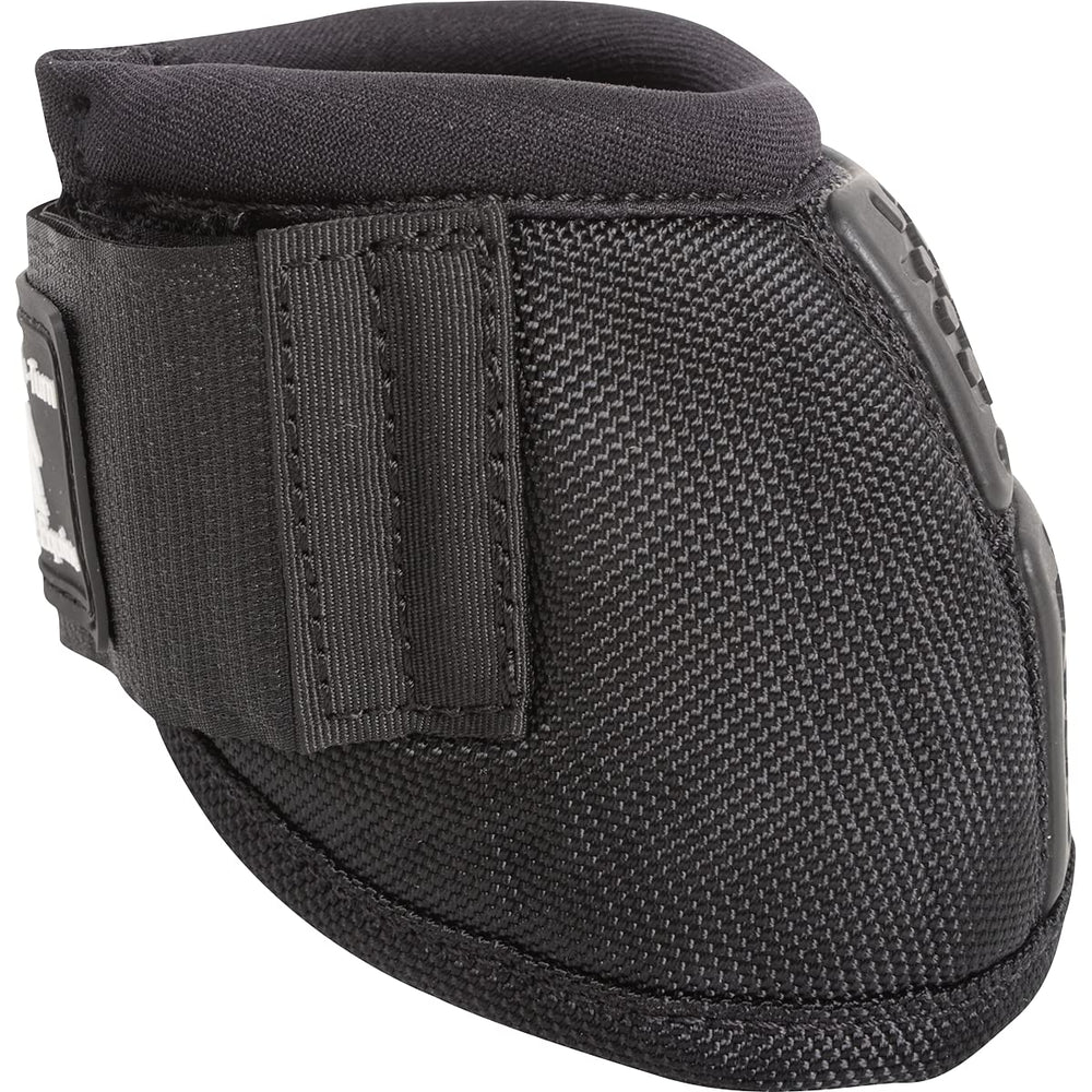 Classic Equine Flexion No-Turn Bell Boots L Black close-up Velcro showing inner jersey lining comfort