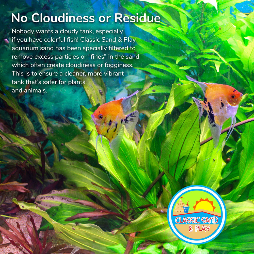 Classic Sand & Play no-dust sand image promises cloud-free tank environments.